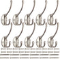 10 Pack Dual Coat Hooks Wall Mounted with 40 Screws Retro Double Hooks Utility Silvery Hooks for Coat, Scarf, V1258-DP02-WO-72