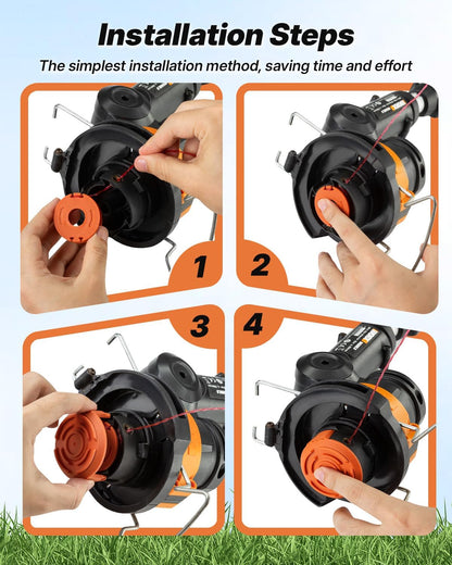 15 Pack (WA0010)Replacement Trimmer Line Spool Compatible with Worx Weed Eater, 0.065 inch Trimmer Line V1258-DP02-WO-731