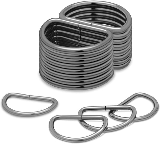 100 Pack 1" Metal D Ring for Purse Making Aprons Belts, Dee Rings Metal Buckle for Canvas Bags Webbing V1258-DP02-WO-732