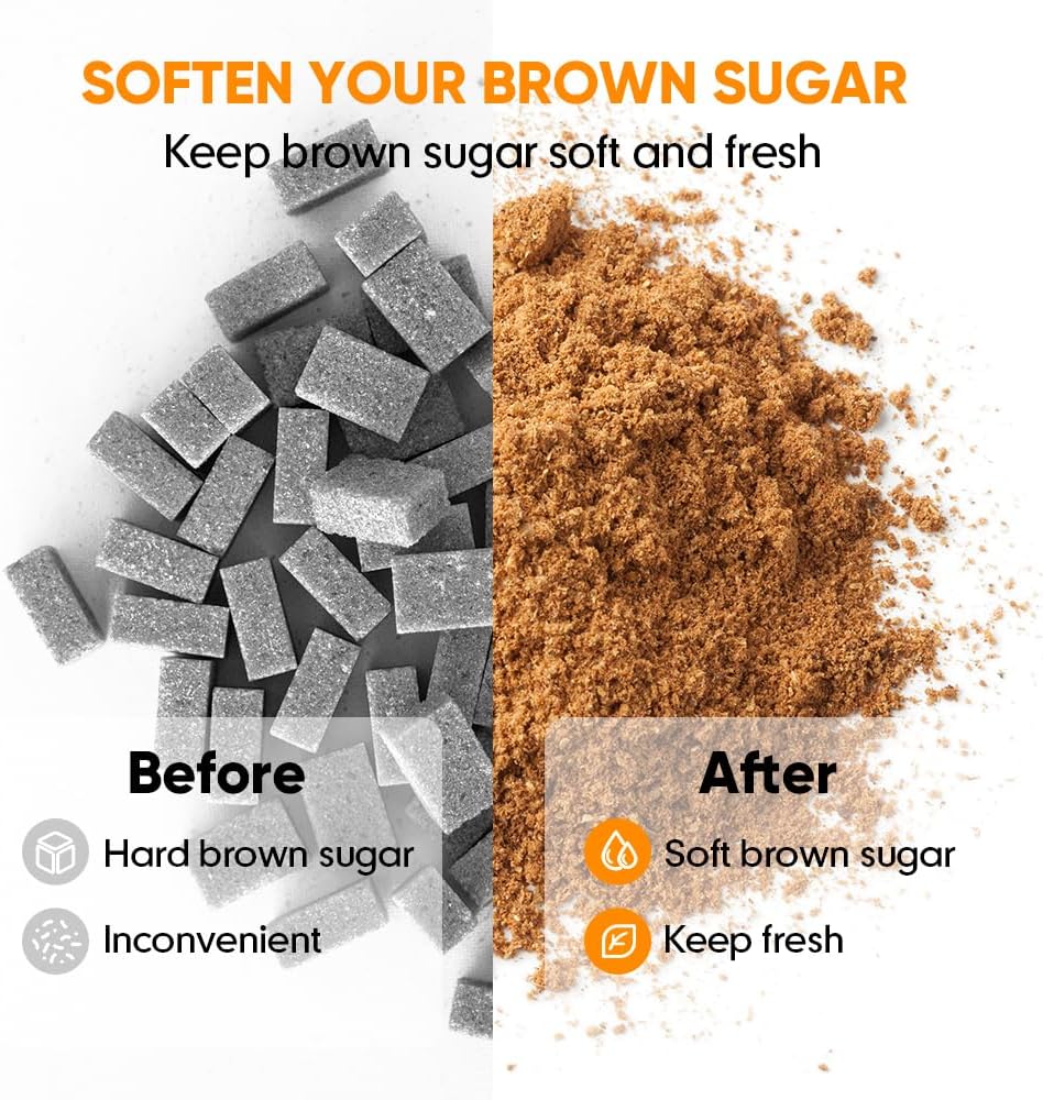 Brown Sugar Container Airtight, 2 Quart Brown Sugar Keeper Storage Container with Spoon V1258-DP02-WO-735