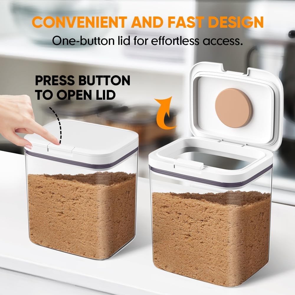 Brown Sugar Container Airtight, 2 Quart Brown Sugar Keeper Storage Container with Spoon V1258-DP02-WO-735