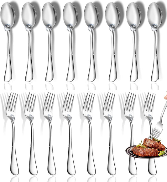 12 Pcs Spoons and Forks Set, Top Food Grade Stainless Steel Forks and Spoons Silverware Set,Forks and Spoons V1258-DP02-WO-738