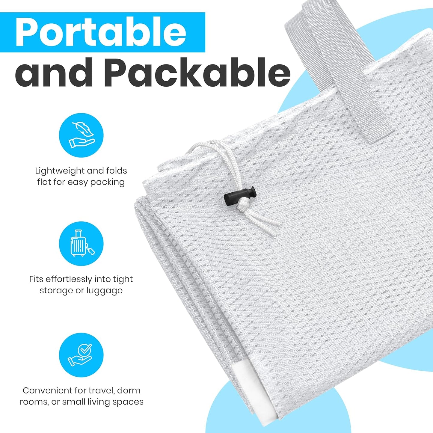Large Mesh Laundry Bags - 2-Pack Heavy Duty with Handles & Drawstring - Machine Washable Net Laundry Sacks V1258-DP02-WO-741