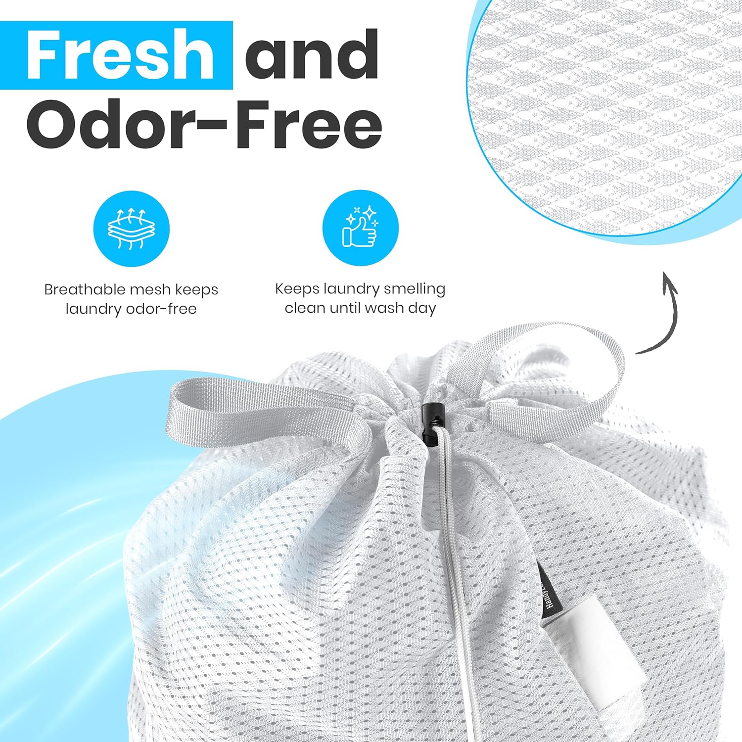 Large Mesh Laundry Bags - 2-Pack Heavy Duty with Handles & Drawstring - Machine Washable Net Laundry Sacks V1258-DP02-WO-741