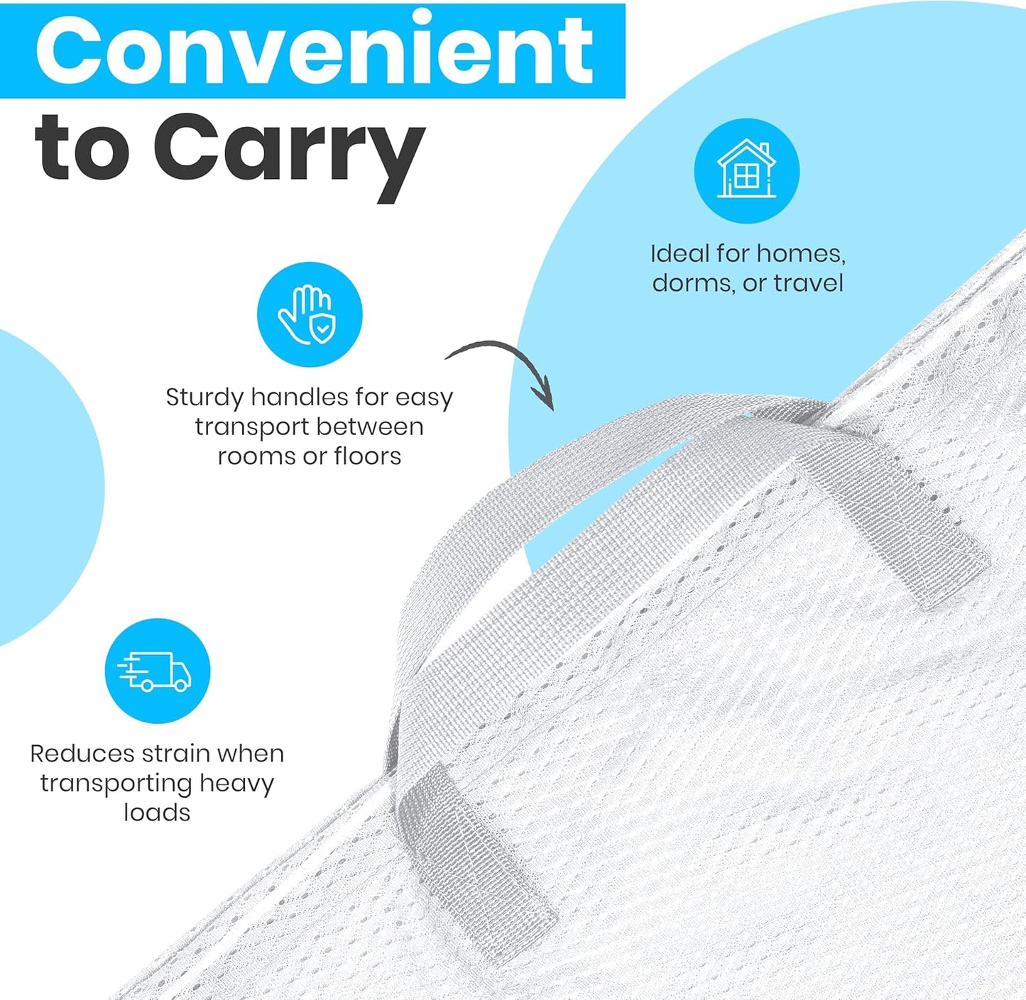Large Mesh Laundry Bags - 2-Pack Heavy Duty with Handles & Drawstring - Machine Washable Net Laundry Sacks V1258-DP02-WO-741