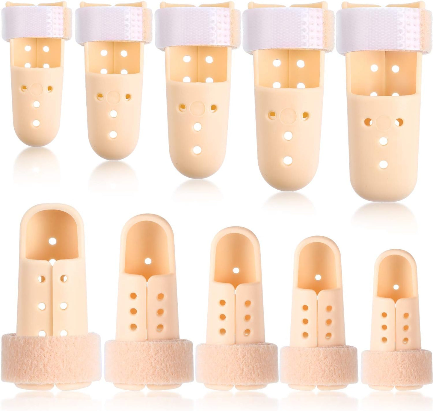 10 Pcs Mallet Finger Splint, 5 Sizes Finger Support Brace Stabilizer Straightener Plastic Fingertip V1258-DP02-WO-750
