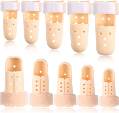 10 Pcs Mallet Finger Splint, 5 Sizes Finger Support Brace Stabilizer Straightener Plastic Fingertip V1258-DP02-WO-750