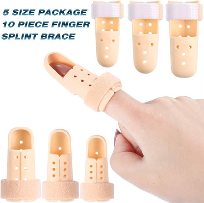 10 Pcs Mallet Finger Splint, 5 Sizes Finger Support Brace Stabilizer Straightener Plastic Fingertip V1258-DP02-WO-750