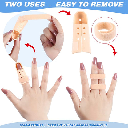 10 Pcs Mallet Finger Splint, 5 Sizes Finger Support Brace Stabilizer Straightener Plastic Fingertip V1258-DP02-WO-750