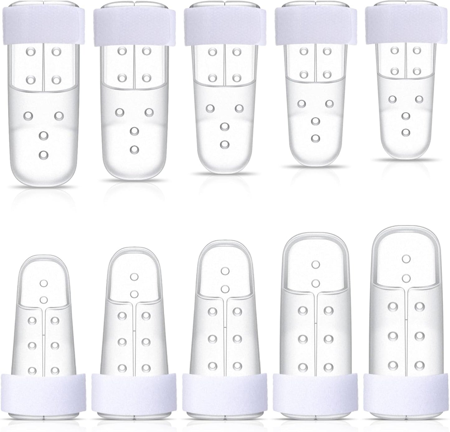 10 Pcs Mallet Finger Splint, 5 Sizes Finger Support Brace Stabilizer Straightener Plastic Fingertip V1258-DP02-WO-751