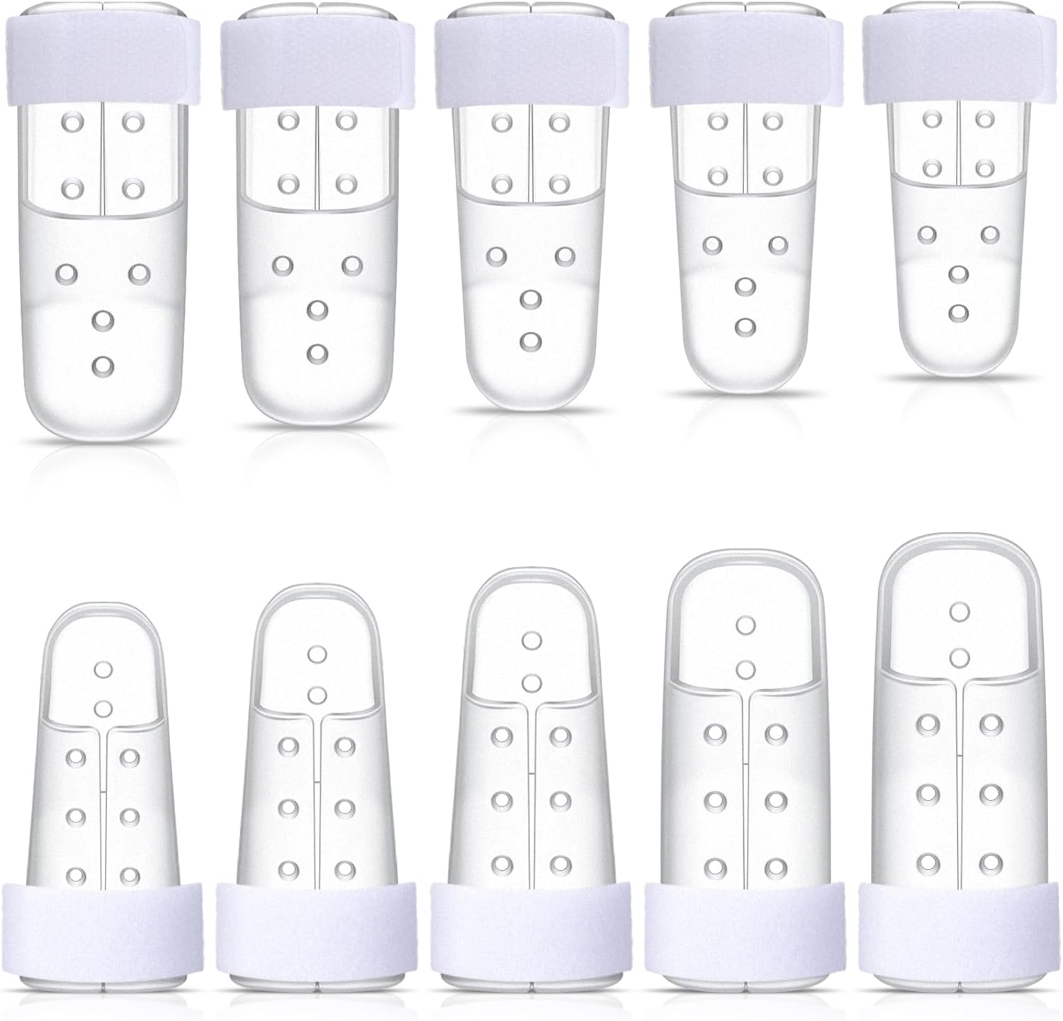 10 Pcs Mallet Finger Splint, 5 Sizes Finger Support Brace Stabilizer Straightener Plastic Fingertip V1258-DP02-WO-751