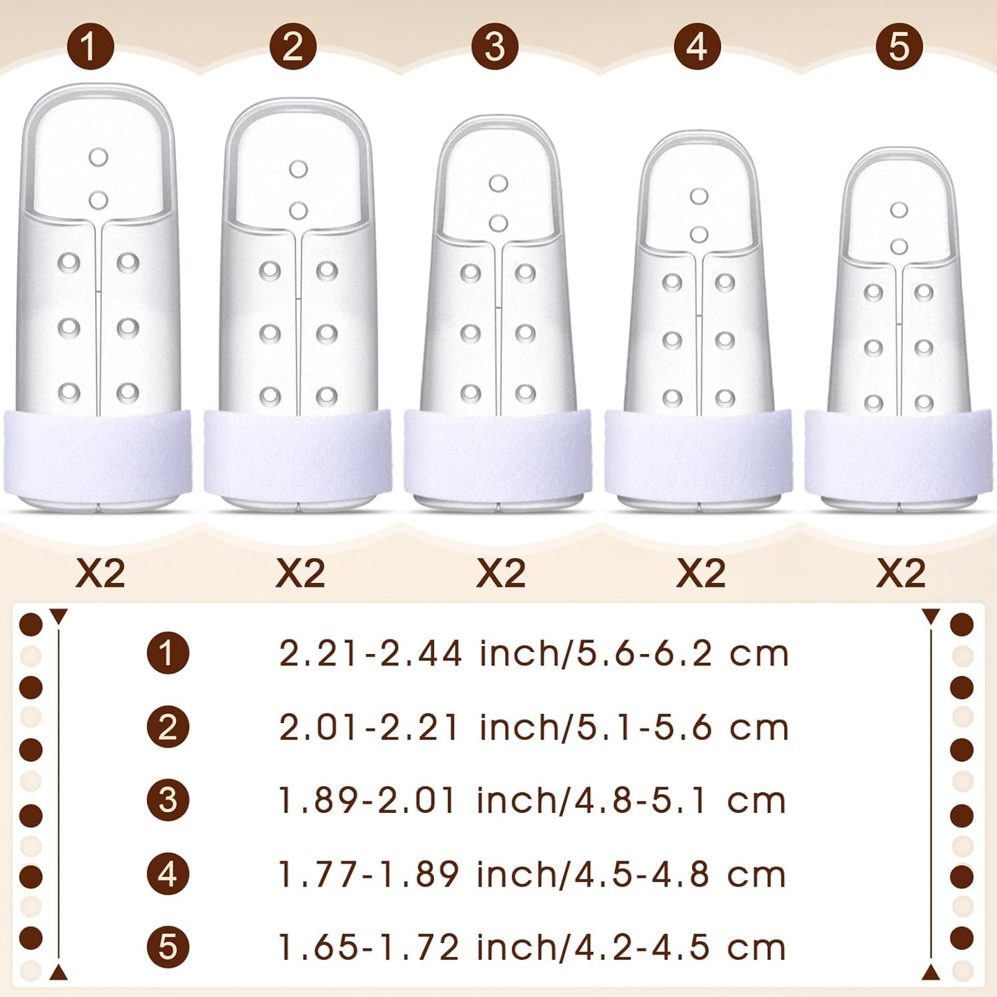 10 Pcs Mallet Finger Splint, 5 Sizes Finger Support Brace Stabilizer Straightener Plastic Fingertip V1258-DP02-WO-751
