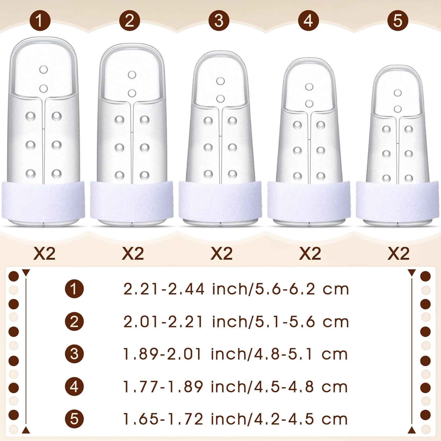 10 Pcs Mallet Finger Splint, 5 Sizes Finger Support Brace Stabilizer Straightener Plastic Fingertip V1258-DP02-WO-751
