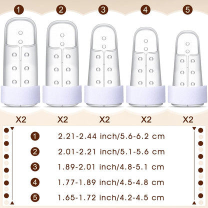 10 Pcs Mallet Finger Splint, 5 Sizes Finger Support Brace Stabilizer Straightener Plastic Fingertip V1258-DP02-WO-751