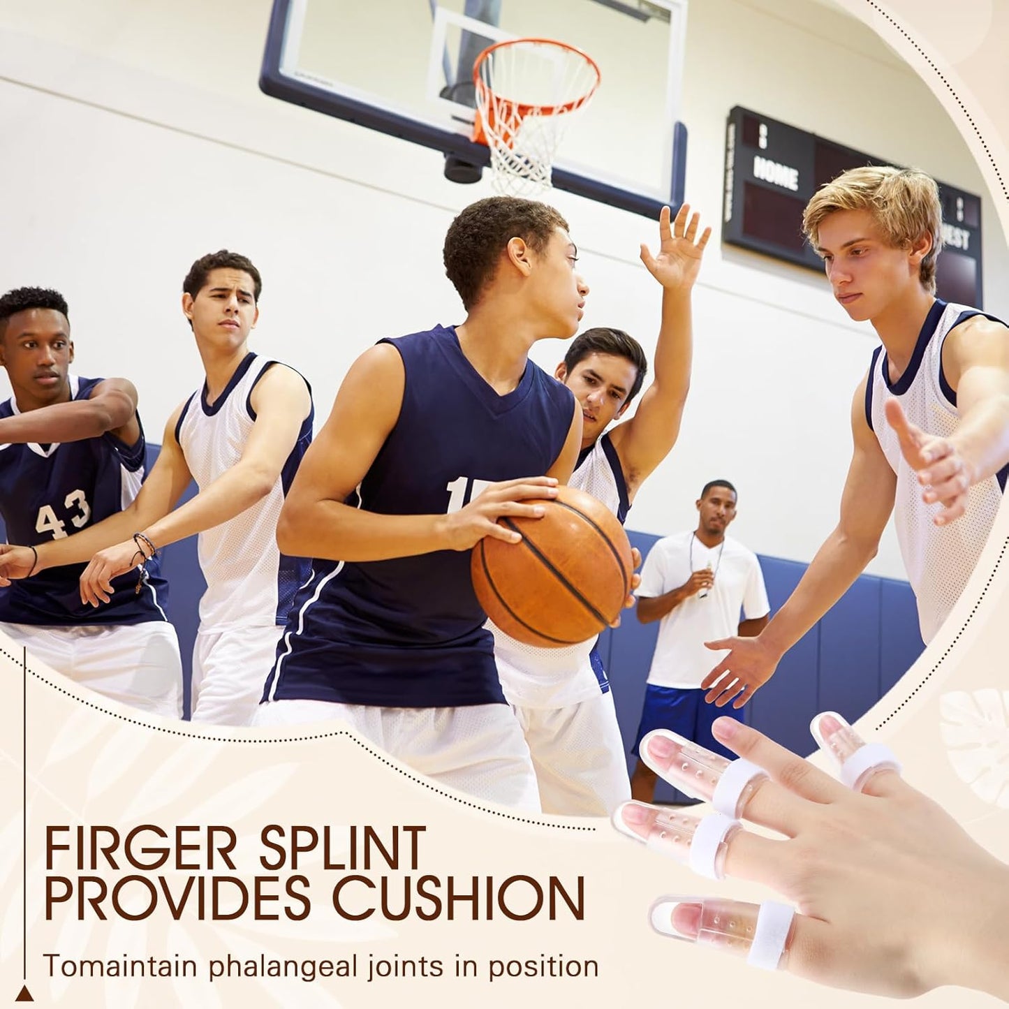 10 Pcs Mallet Finger Splint, 5 Sizes Finger Support Brace Stabilizer Straightener Plastic Fingertip V1258-DP02-WO-751