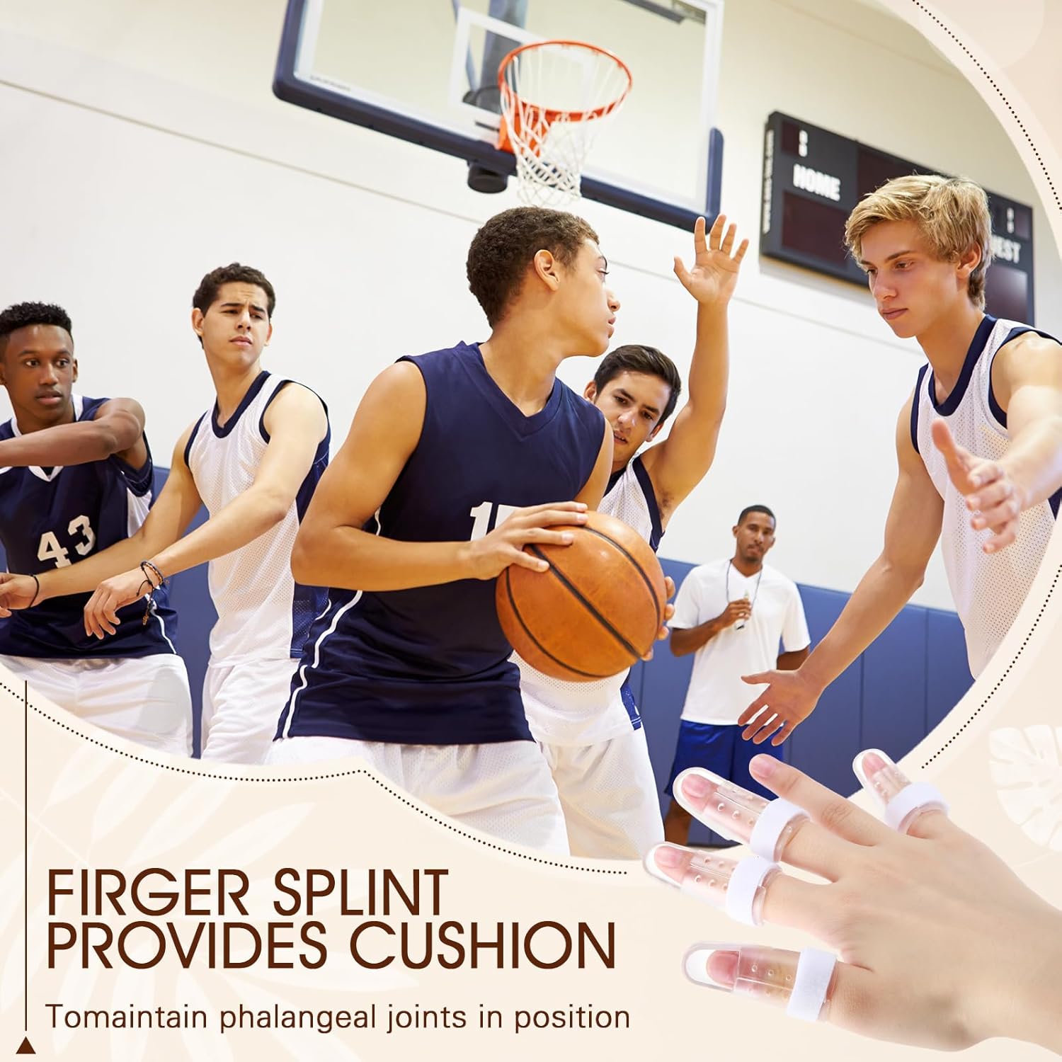 10 Pcs Mallet Finger Splint, 5 Sizes Finger Support Brace Stabilizer Straightener Plastic Fingertip V1258-DP02-WO-751