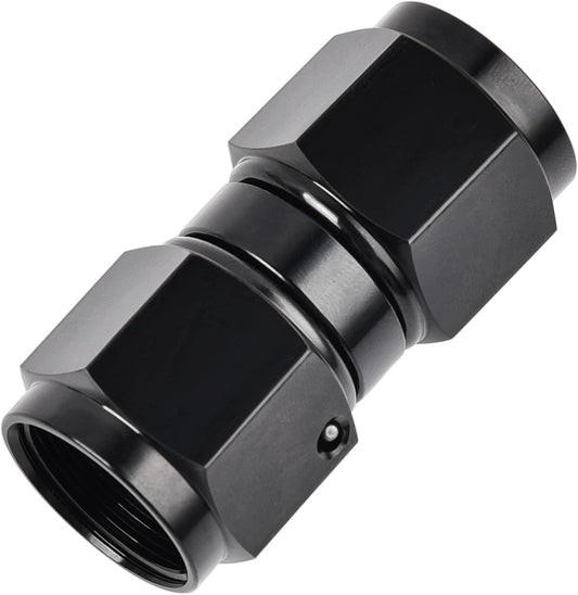 6AN Female to 6AN Female Straight Swivel Coupler Union Fitting Adapter Aluminum Black V1258-DP02-WO-752
