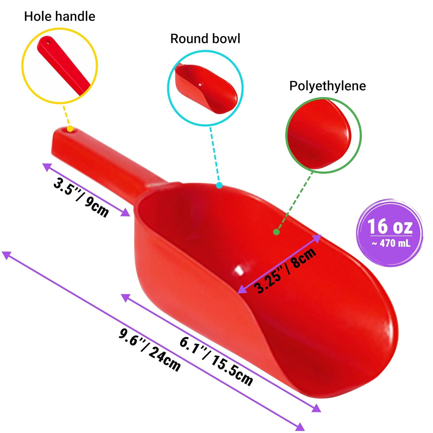 Red Popcorn Plastic Scoop with Popcorn Salt Shaker (Handle, Plastic Cap) - Popcorn Concession Supplies Bundle V1258-DP02-WO-760