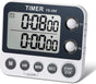 Digital Kitchen Cooking Timer, Dual Count Up & Down with Magnetic Back, Large Display, Adjustable Volume and V1258-DP02-WO-763