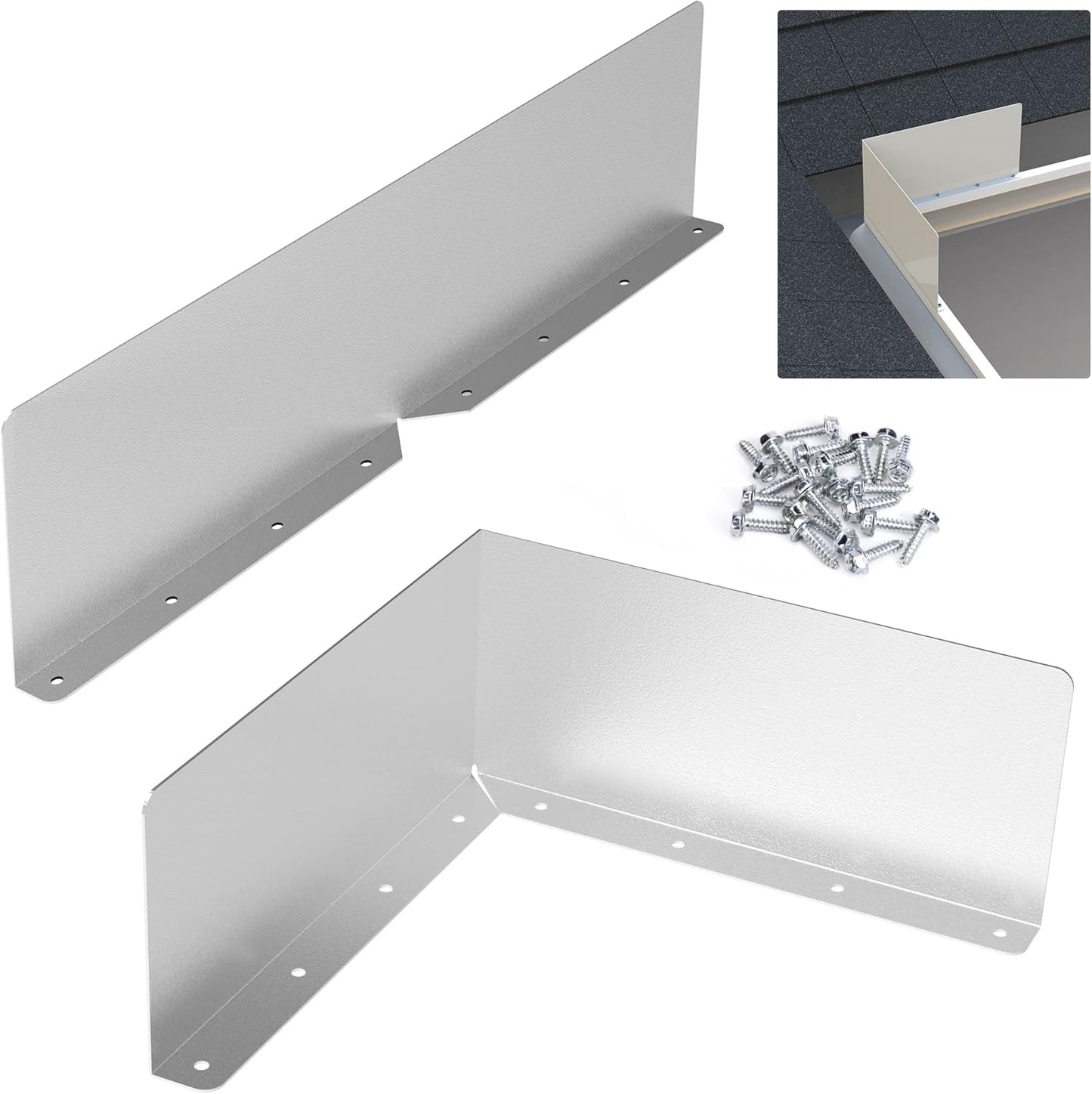 2 Pcs Gutter Valley Splash Guards,Rain Gutter Valley Roofing Gutter Guards, Diverter Roof Rain Diverter for V1258-DP02-WO-769