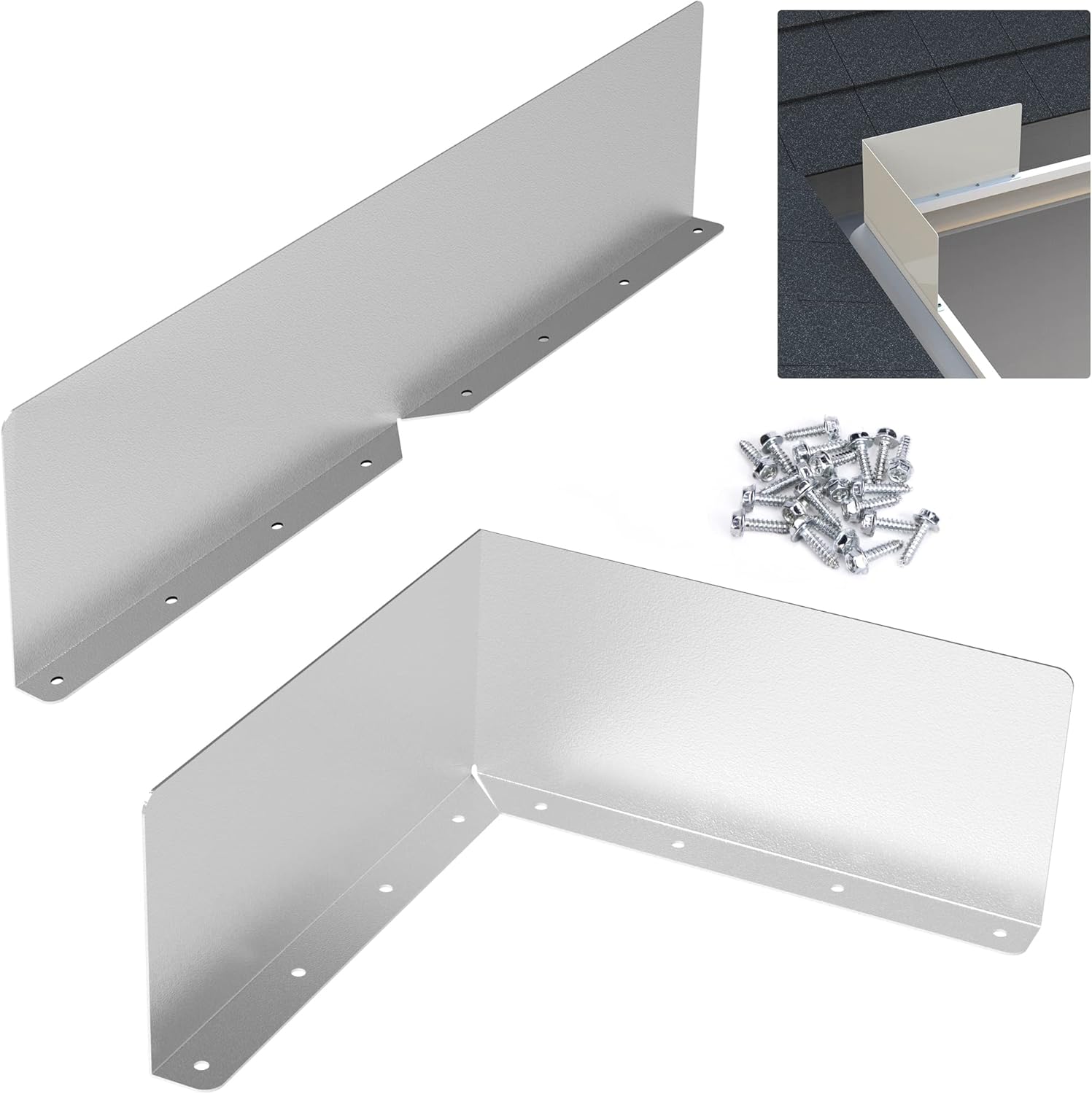 2 Pcs Gutter Valley Splash Guards,Rain Gutter Valley Roofing Gutter Guards, Diverter Roof Rain Diverter for V1258-DP02-WO-769