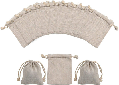 50pcs Double Canvas Drawstring Bag Cotton Pouch Gift Sachet Bags Muslin Reusable Tea Bag 2.75x4 Inch V1258-DP02-WO-77