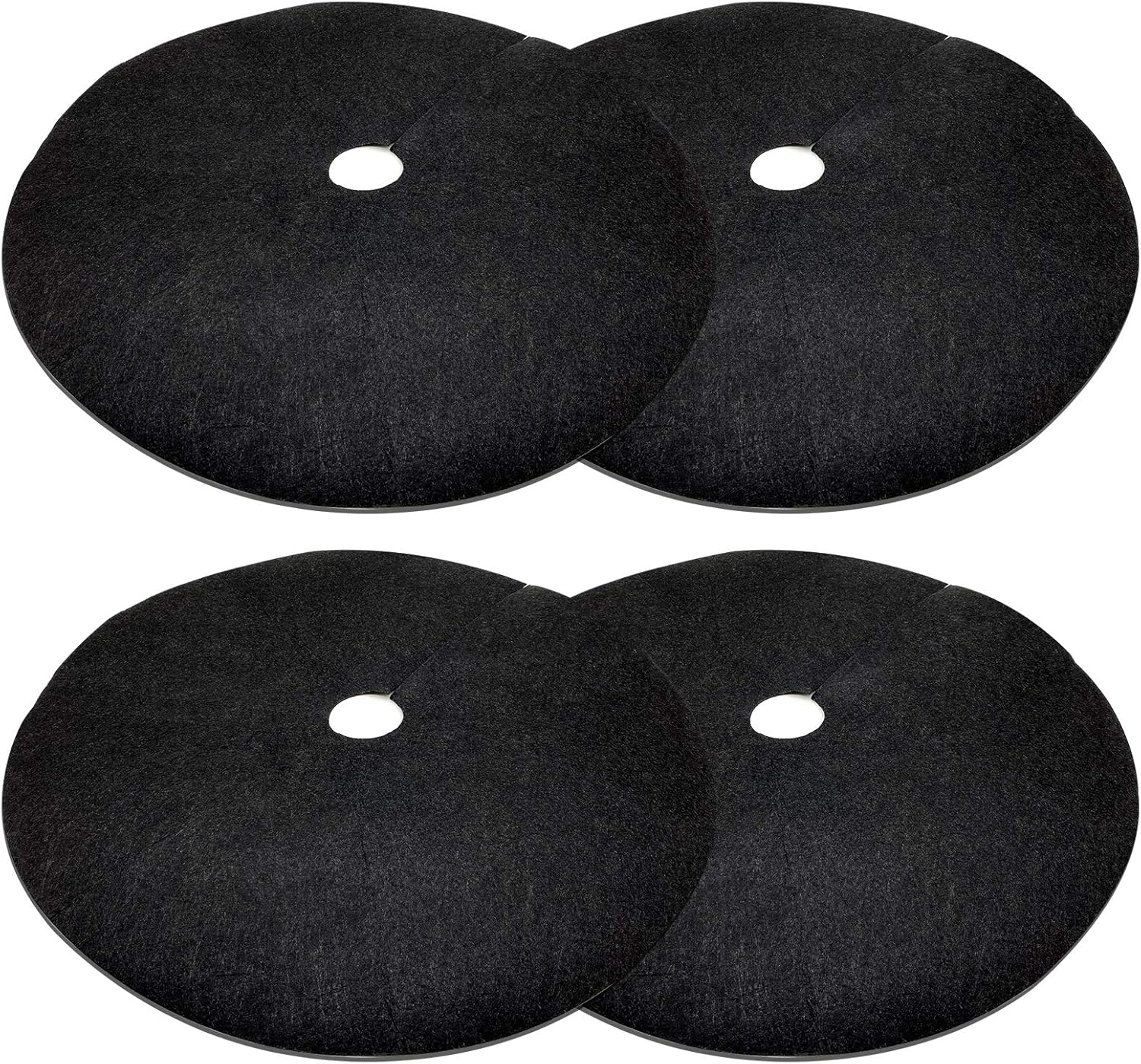 4 Pack 32.3 Inch Non-Woven Tree Mulch Ring - Degradable Tree Protector Mat, Reusable Tree Weed Barrier Mat V1258-DP02-WO-770