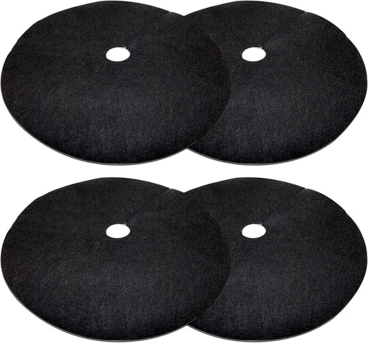 4 Pack 32.3 Inch Non-Woven Tree Mulch Ring - Degradable Tree Protector Mat, Reusable Tree Weed Barrier Mat V1258-DP02-WO-770