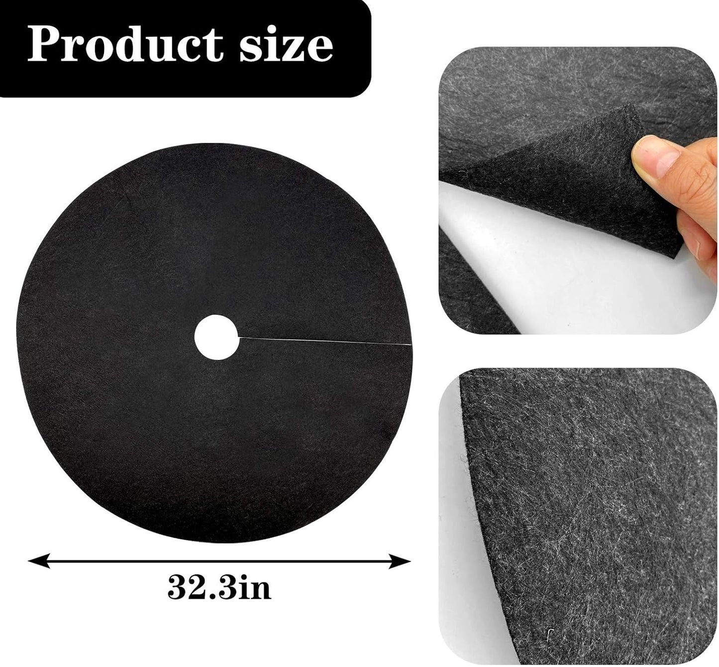 4 Pack 32.3 Inch Non-Woven Tree Mulch Ring - Degradable Tree Protector Mat, Reusable Tree Weed Barrier Mat V1258-DP02-WO-770