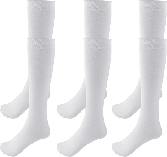 3 Pairs School Uniform Cotton Knee High Socks Athletic Sports Soccer Socks Tube Sock for Girls and Boys V1258-DP02-WO-775