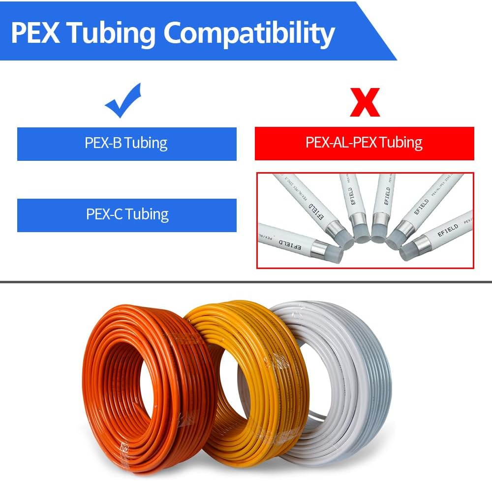 10 Pack 1/2" PEX Elbow Fittings, Brass Fittings for PEX Tubing Pipe V1258-DP02-WO-780