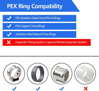 10 Pack 1/2" PEX Elbow Fittings, Brass Fittings for PEX Tubing Pipe V1258-DP02-WO-780