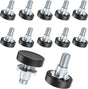 1/4" Thread Leveling Feet, 12 PCS Adjustable Furniture Levelers with T-Nuts, Threaded Screw-in Table Feet for V1258-DP02-WO-789