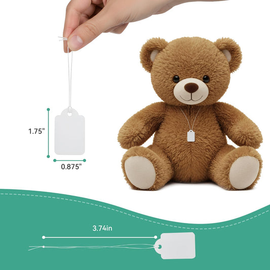 Price Tags with String Attached, 500pcs White Smooth Surface Marking Merchandise Strung Tag Writable Label V1258-DP02-WO-790