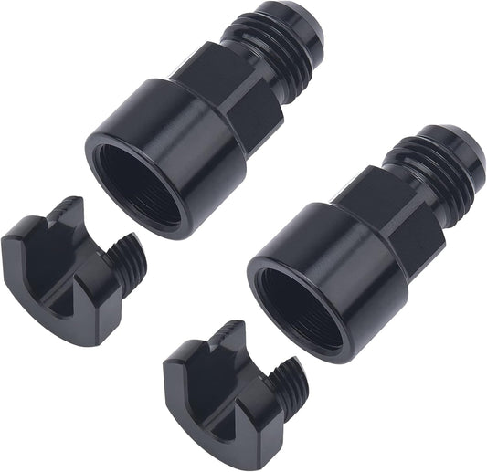 6AN Male to 3/8" & 5/16" Quick-Disconnect Female EFI Fuel Rail Fitting Aluminum V1258-DP02-WO-801