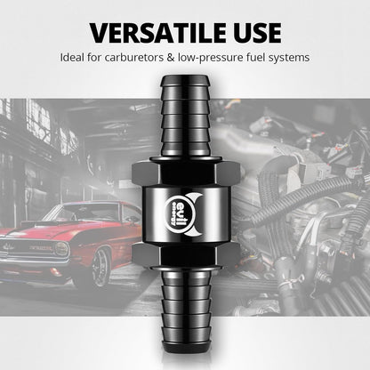 3/8" Fuel Check Valve One Way Inline Non Return Diesel Gasoline Black (10mm OD,2PCS) V1258-DP02-WO-803