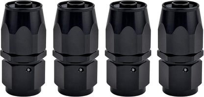 6AN Hose End Fitting Straight Swivel for CPE Braided Hose Black 4PCS V1258-DP02-WO-804