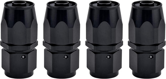 6AN Hose End Fitting Straight Swivel for CPE Braided Hose Black 4PCS V1258-DP02-WO-804