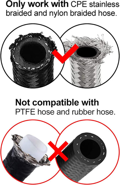 6AN Hose End Fitting Straight Swivel for CPE Braided Hose Black 4PCS V1258-DP02-WO-804