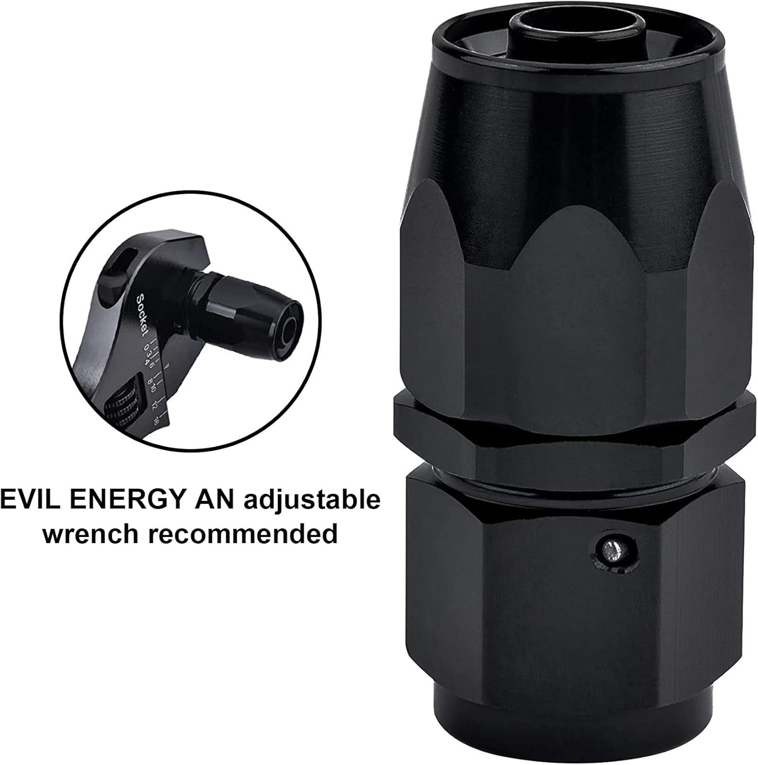 6AN Hose End Fitting Straight Swivel for CPE Braided Hose Black 4PCS V1258-DP02-WO-804
