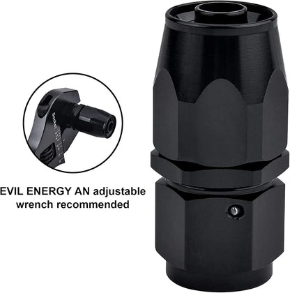 6AN Hose End Fitting Straight Swivel for CPE Braided Hose Black 4PCS V1258-DP02-WO-804