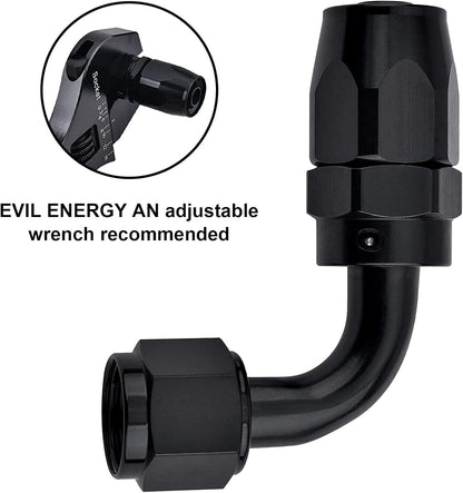 6AN Hose End Fitting 90 Degree Swivel for CPE Braided Hose Black 2PCS V1258-DP02-WO-805