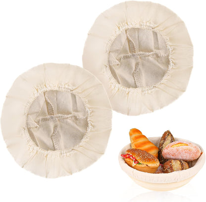 2 Pcs Bread Proofing Basket Cloth Liner Baking Dough Basket Cover Natural Rattan Banneton Proofing Cloth for V1258-DP02-WO-817