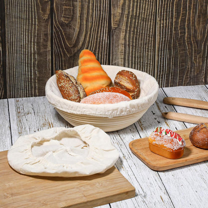 2 Pcs Bread Proofing Basket Cloth Liner Baking Dough Basket Cover Natural Rattan Banneton Proofing Cloth for V1258-DP02-WO-817