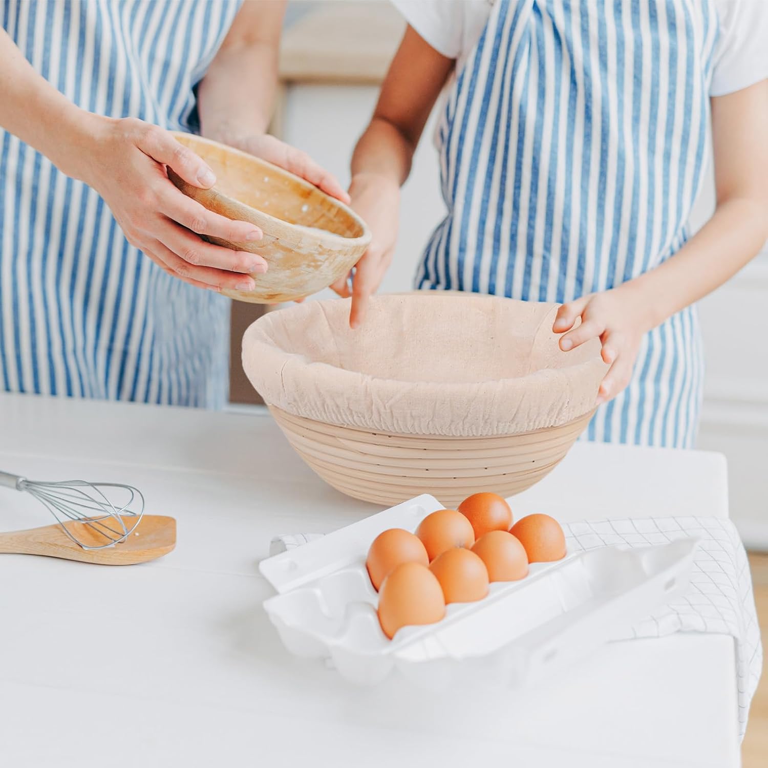 2 Pcs Bread Proofing Basket Cloth Liner Baking Dough Basket Cover Natural Rattan Banneton Proofing Cloth for V1258-DP02-WO-817