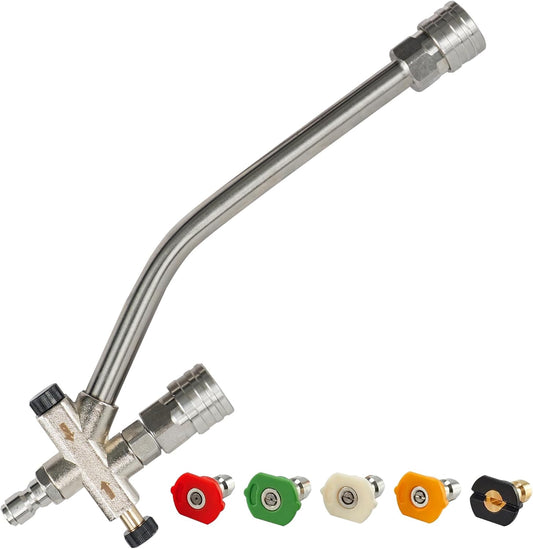 Foam Cannon Dual-Connector Accessory, Pressure Washer Double Tip Attachment for Soap Cannon with 5 Power V1258-DP02-WO-823