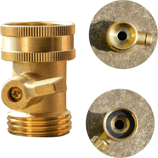 Brass Garden Hose Shut Off Valve, 4 Pack Heavy Duty 3/4 Inch Solid Brass Garden Hose Shut Off Valve with 4 V1258-DP02-WO-826