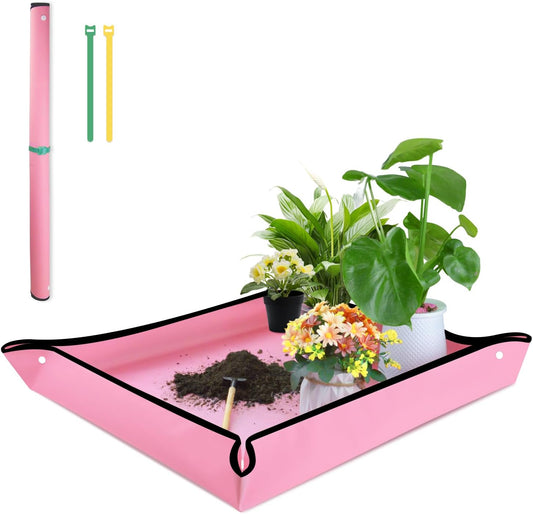 Repotting Mat for Indoor Plant Transplanting 29.5"x 29.5" Pink Garden Mat for Plant Lovers Oxford Fabric V1258-DP02-WO-834