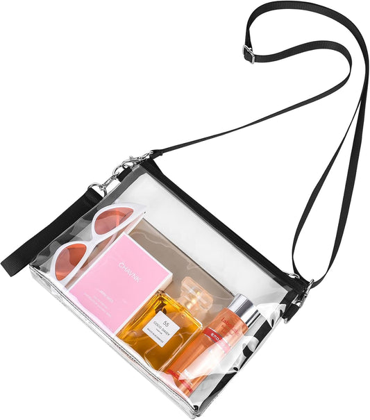 Clear Bag for Stadium Events, Clear Purse with Detachable Strap, Sports fan Handbag Purses for Game Day and V1258-DP02-WO-837