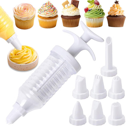 Cake Decorating Gun, Cupcake Icing Piping Kit, Cake Decorating Kit with 8 Piping Tips, Cupcake V1258-DP02-WO-85